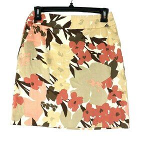 Ann Taylor Loft Womens 2P Floral Skirt Pockets Zipper Stretch Pencil Knee Length